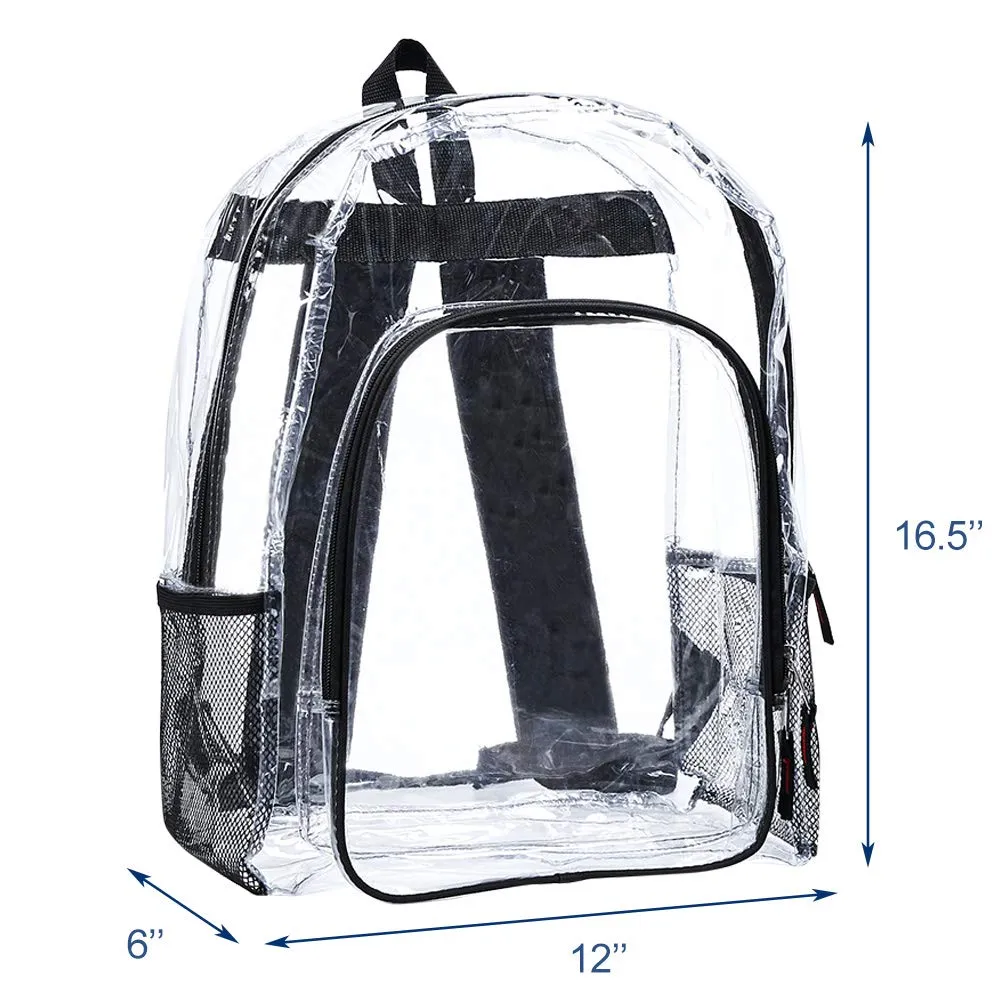 Heavy Duty Clear Backpack,Transparent Vinyl Backpack with Adjustable Straps, See Through Backpack for Work ,School,Security Travel and Sports