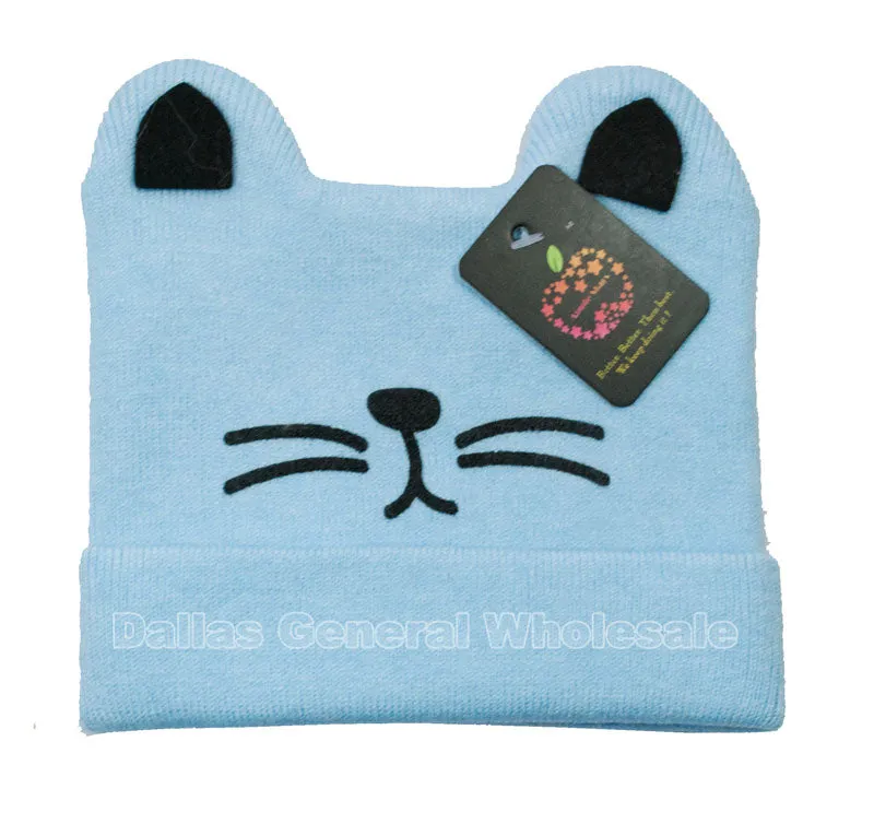 Infant Cat Ears Whiskers Beanie Hats Wholesale