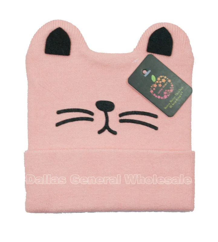 Infant Cat Ears Whiskers Beanie Hats Wholesale