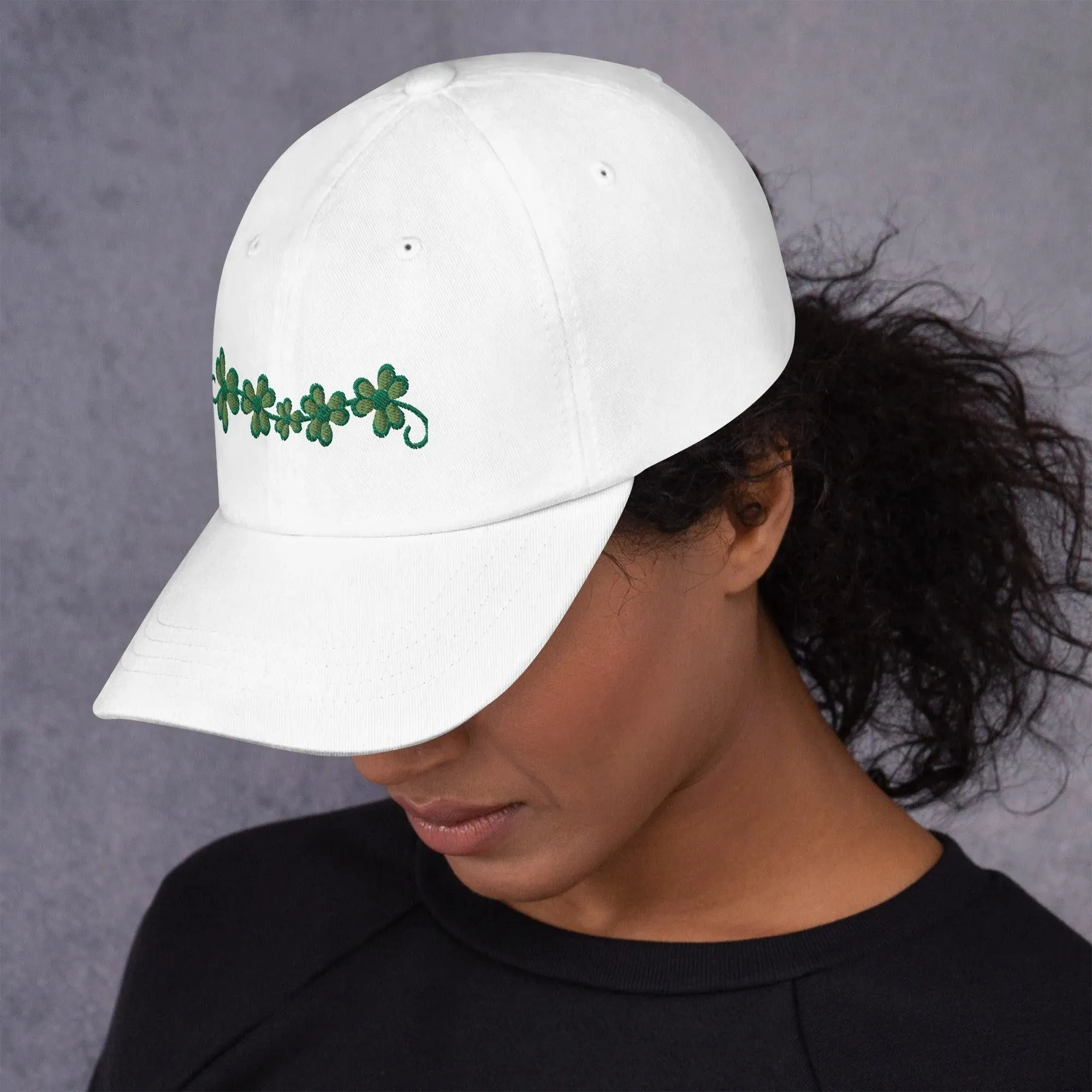 Irish Shamrock Garden Embroidered Dad Hat
