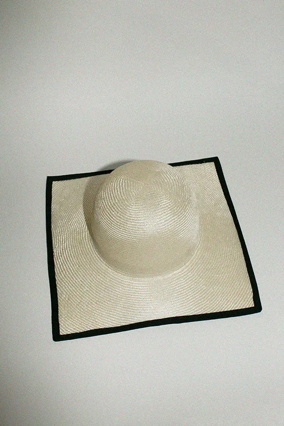 Ivory & Black Square Hat
