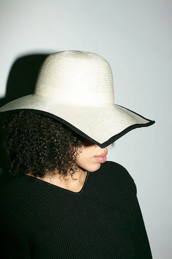 Ivory & Black Square Hat