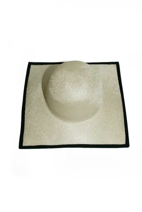 Ivory & Black Square Hat
