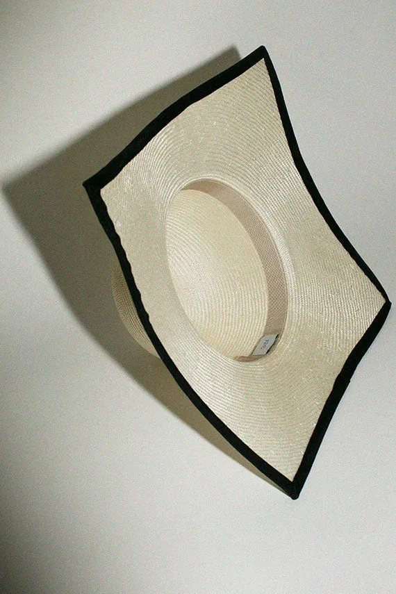 Ivory & Black Square Hat