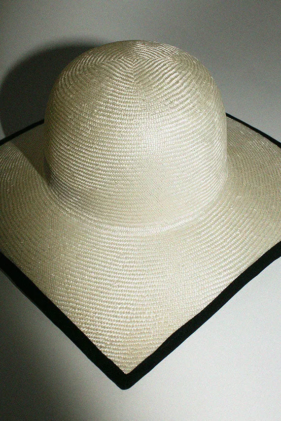 Ivory & Black Square Hat