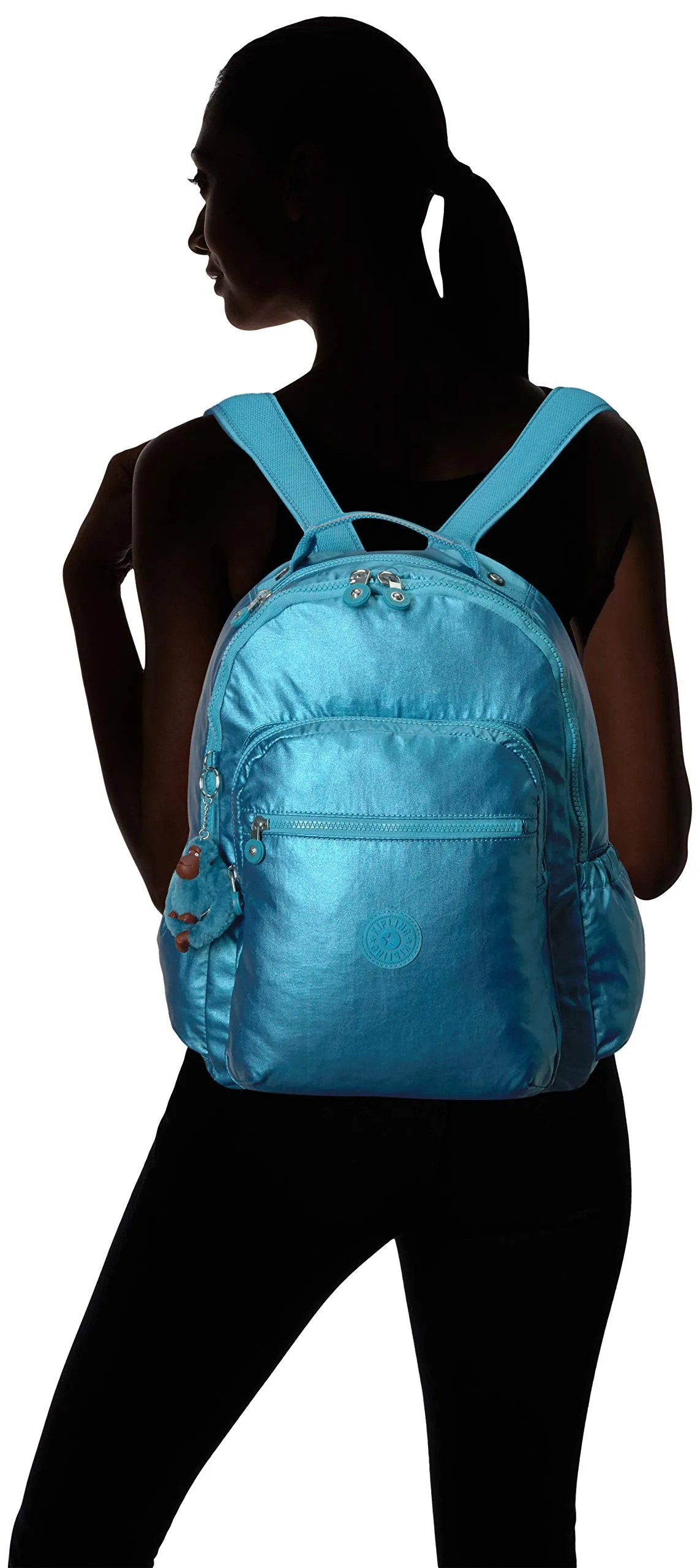 Kipling womens Seoul Go Laptop Backpack, Padded, Adjustable Backpack Straps, Zip Closure, turkish tile metallic, One Size