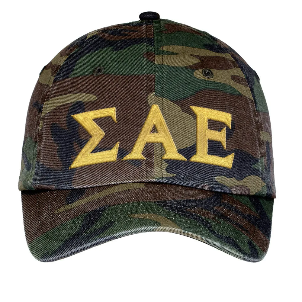 Letters Embroidered Camouflage Hat