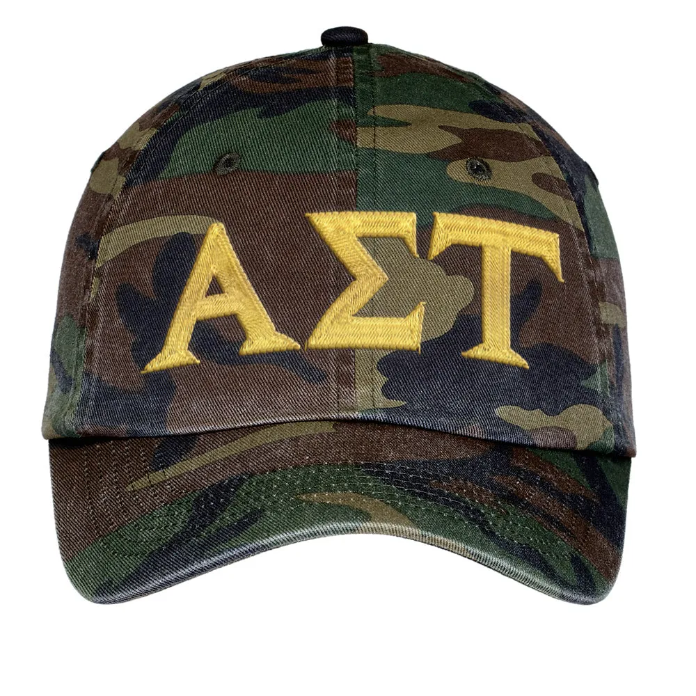 Letters Embroidered Camouflage Hat