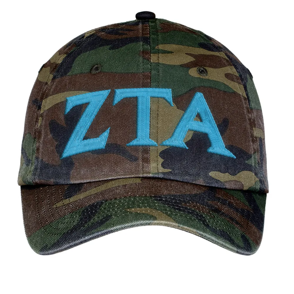 Letters Embroidered Camouflage Hat