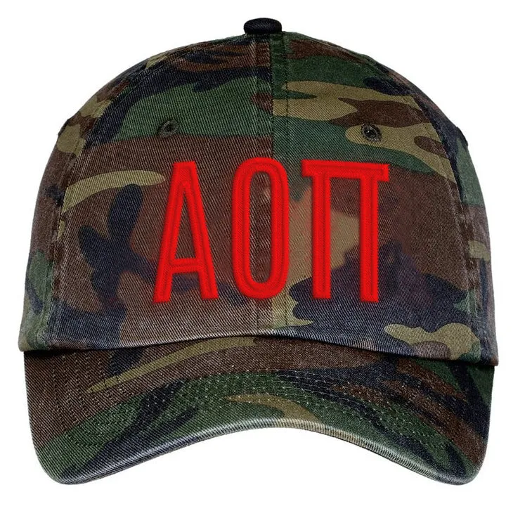 Letters Embroidered Camouflage Hat