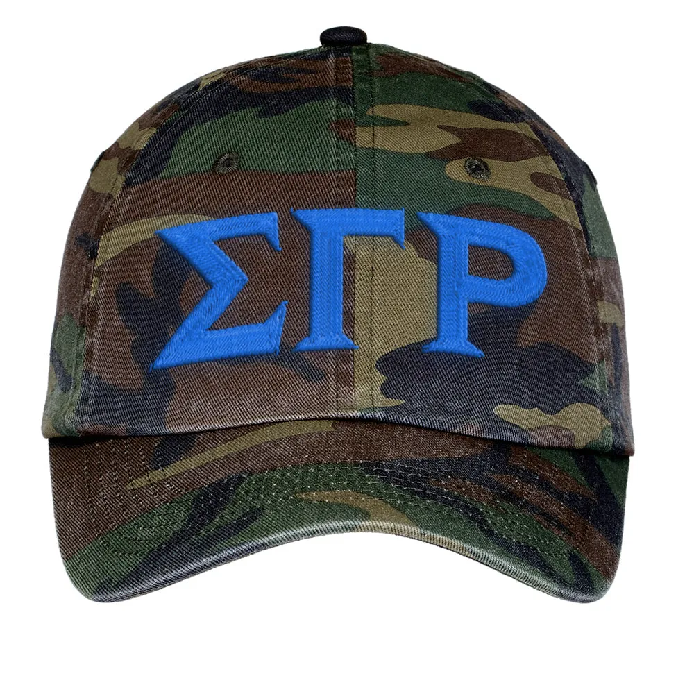 Letters Embroidered Camouflage Hat
