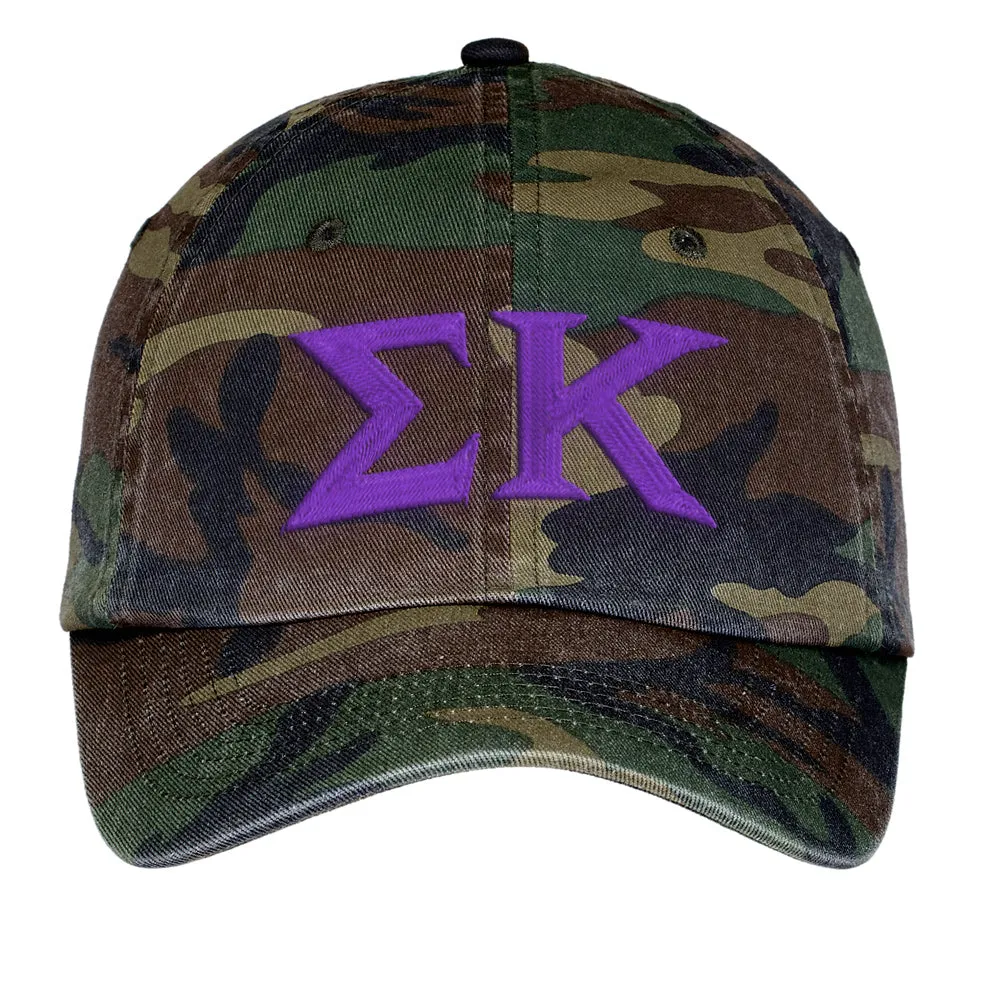 Letters Embroidered Camouflage Hat