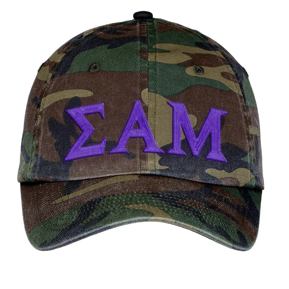 Letters Embroidered Camouflage Hat