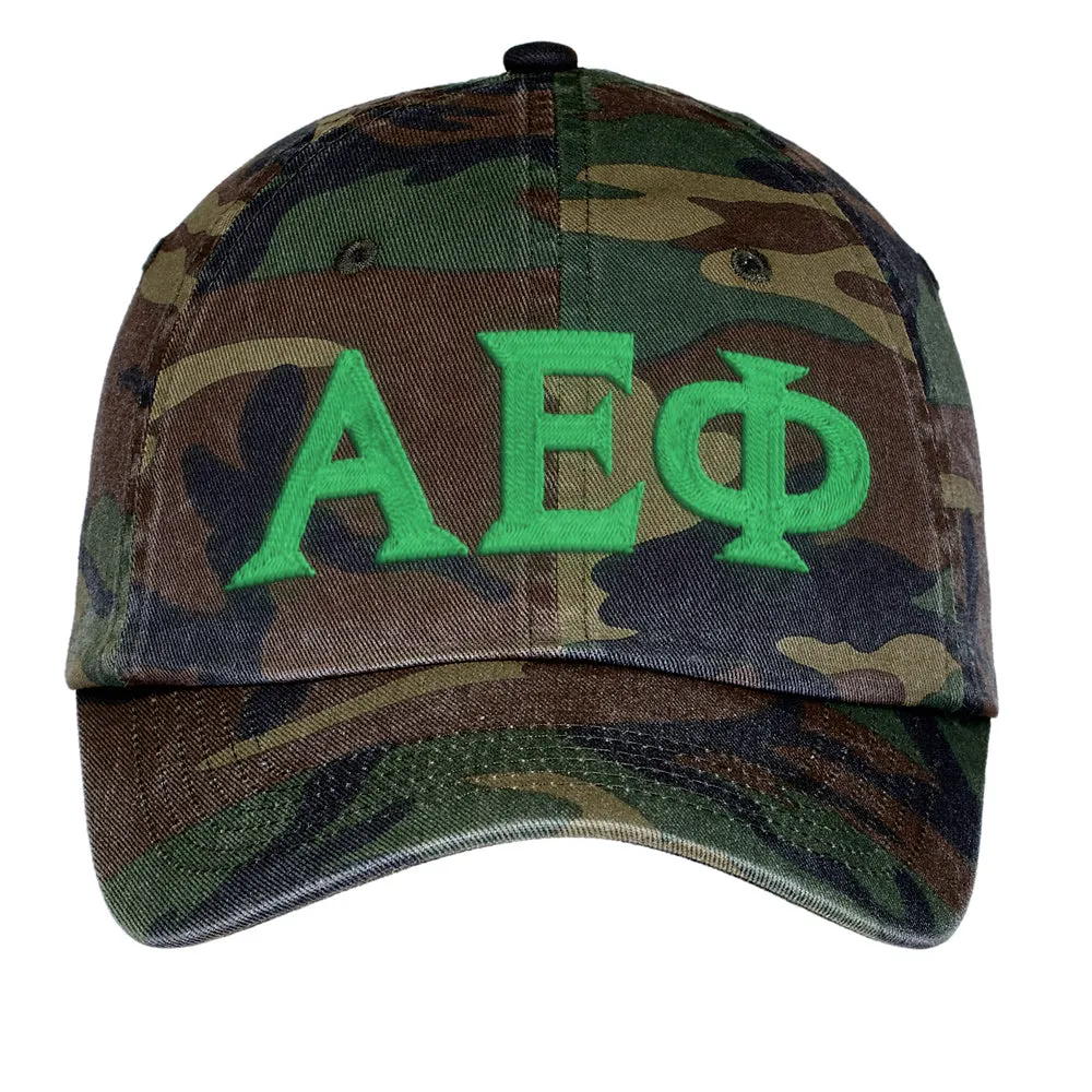 Letters Embroidered Camouflage Hat