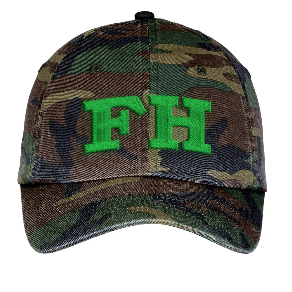Letters Embroidered Camouflage Hat