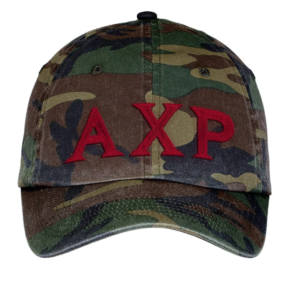 Letters Embroidered Camouflage Hat