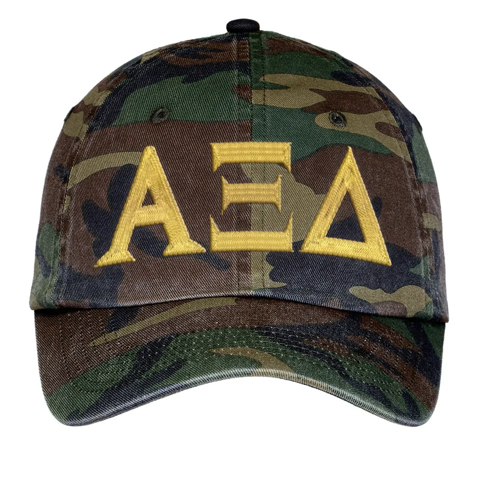 Letters Embroidered Camouflage Hat