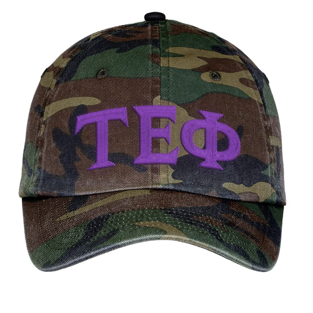 Letters Embroidered Camouflage Hat
