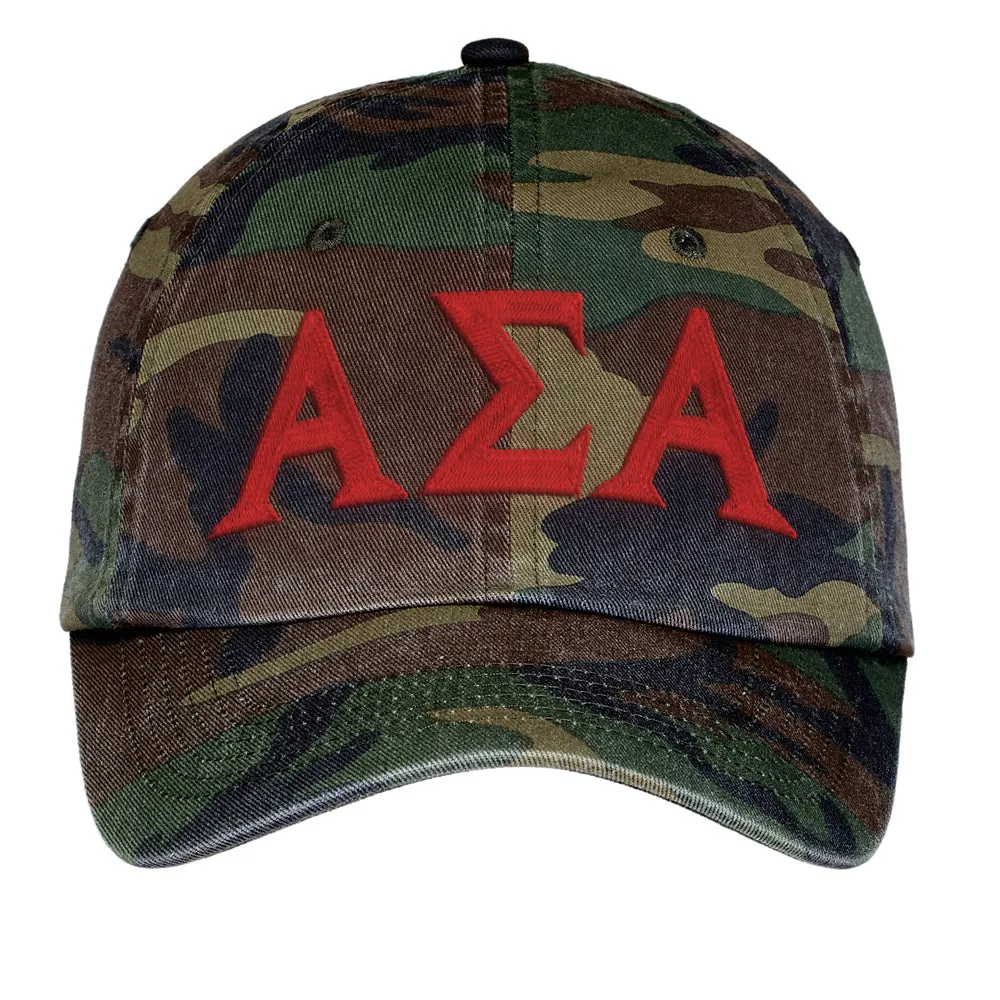 Letters Embroidered Camouflage Hat