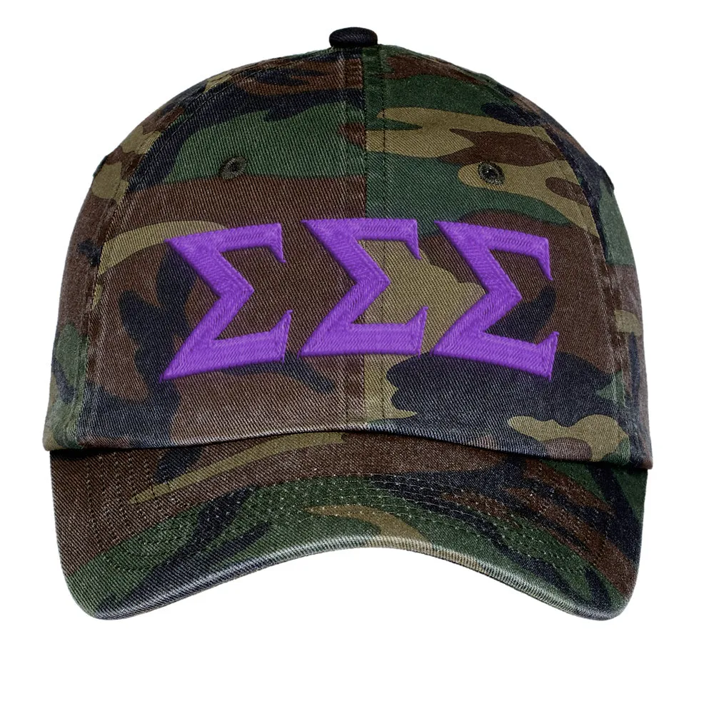 Letters Embroidered Camouflage Hat