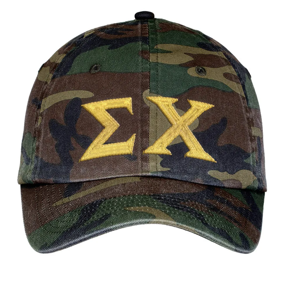 Letters Embroidered Camouflage Hat