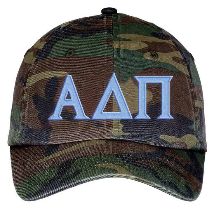 Letters Embroidered Camouflage Hat