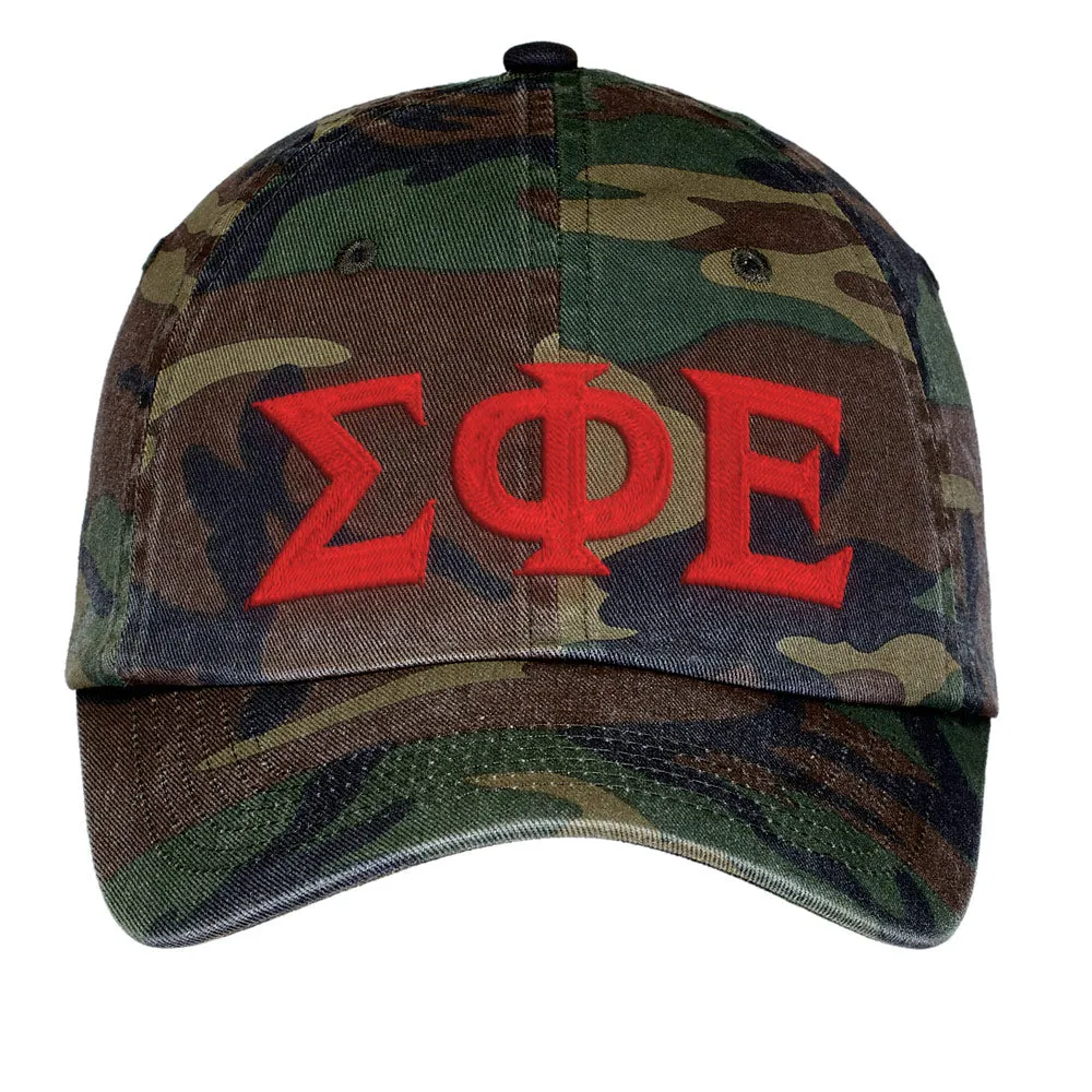 Letters Embroidered Camouflage Hat