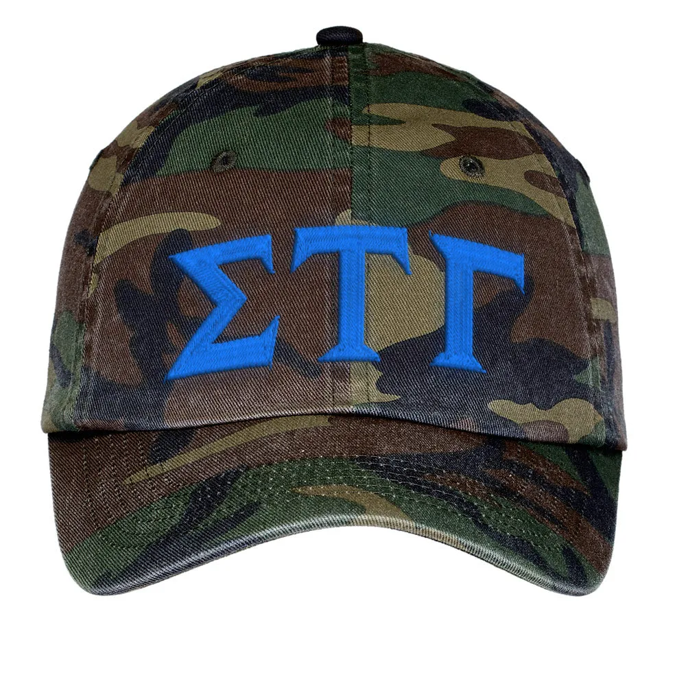 Letters Embroidered Camouflage Hat