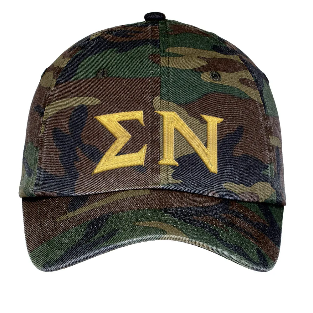 Letters Embroidered Camouflage Hat
