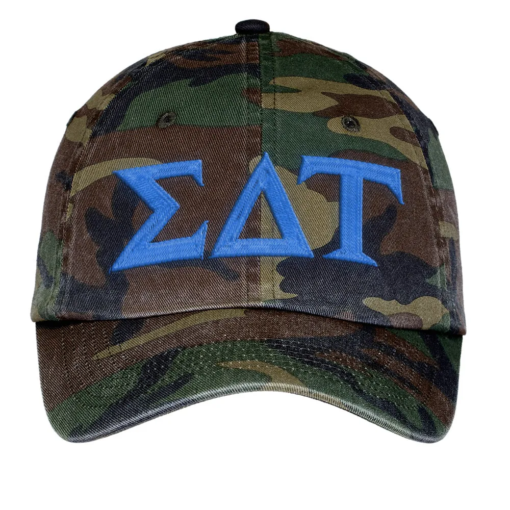 Letters Embroidered Camouflage Hat