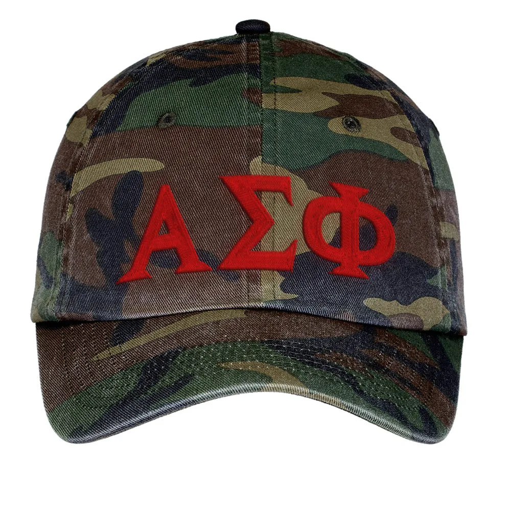 Letters Embroidered Camouflage Hat