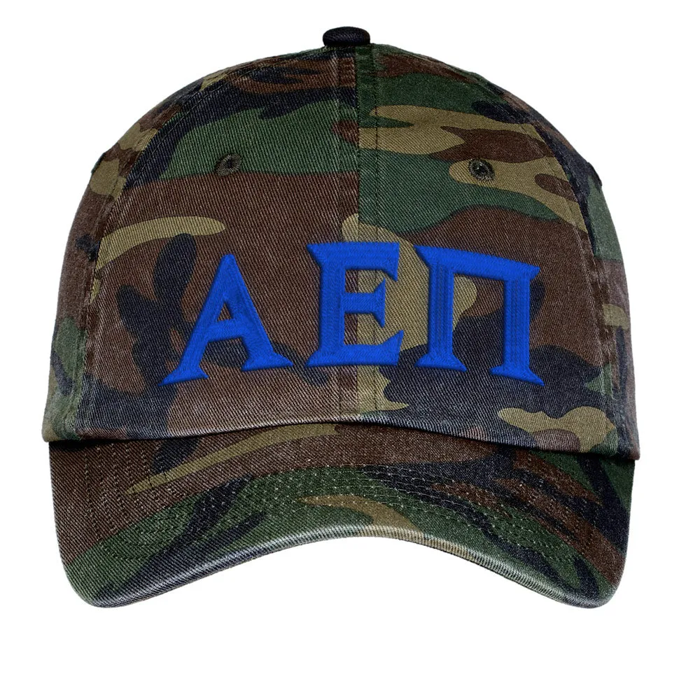 Letters Embroidered Camouflage Hat