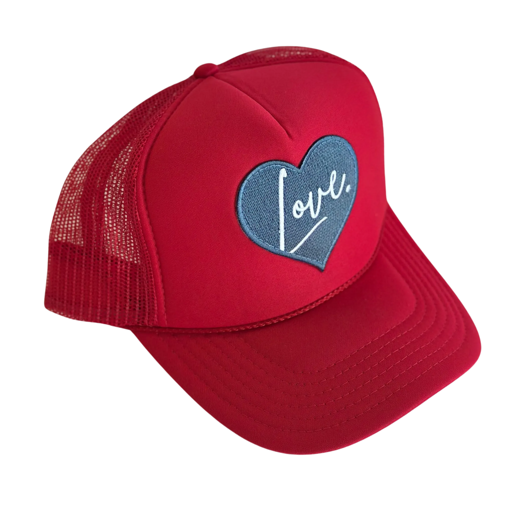 Local Beach Love Patch Trucker Hat - RED
