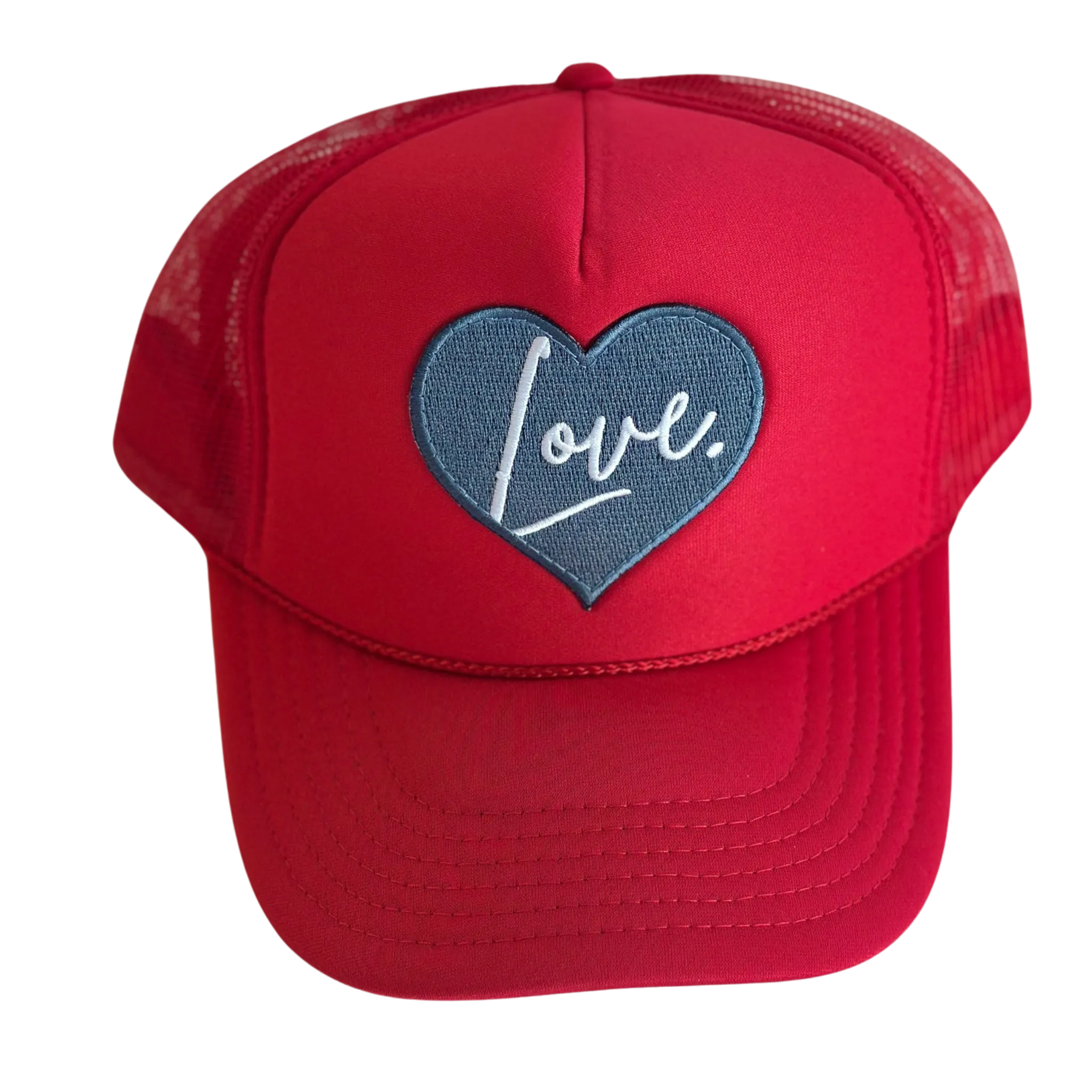 Local Beach Love Patch Trucker Hat - RED