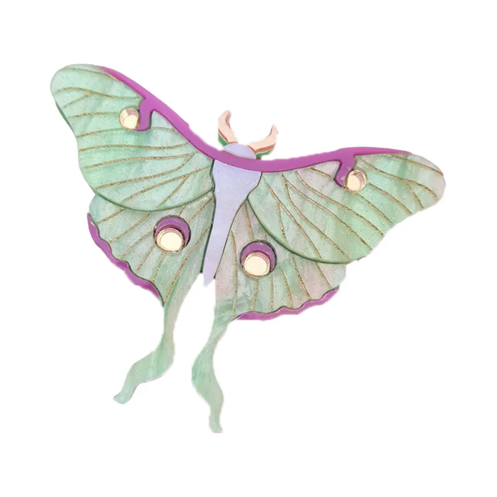 Luna Moth Small Brooch by Cherryloco Jewellery