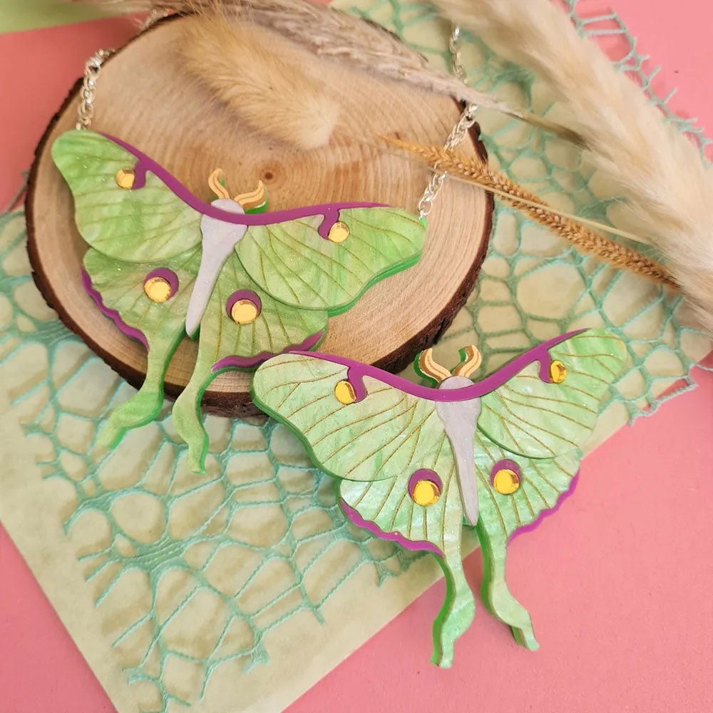 Luna Moth Statement Necklace by Cherryloco Jewellery