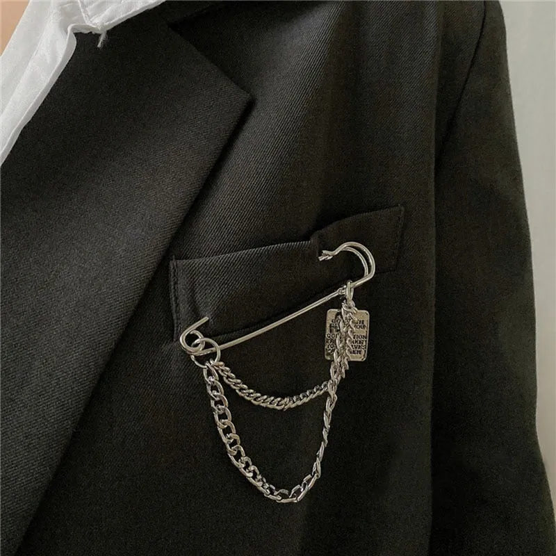Luxury Fashion Pearl Flower Metal Key Brooch Women Men