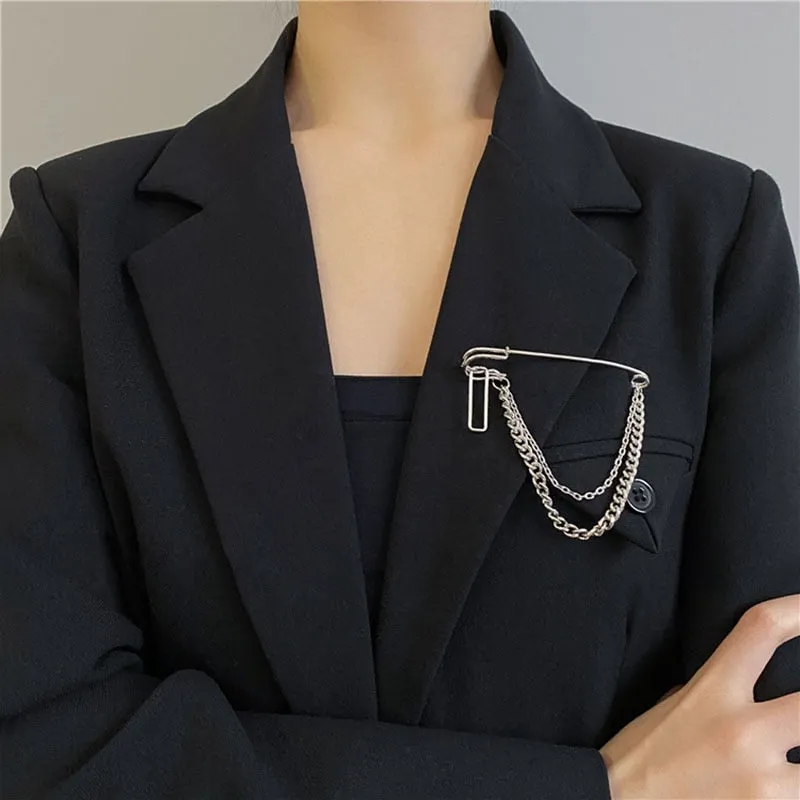 Luxury Fashion Pearl Flower Metal Key Brooch Women Men