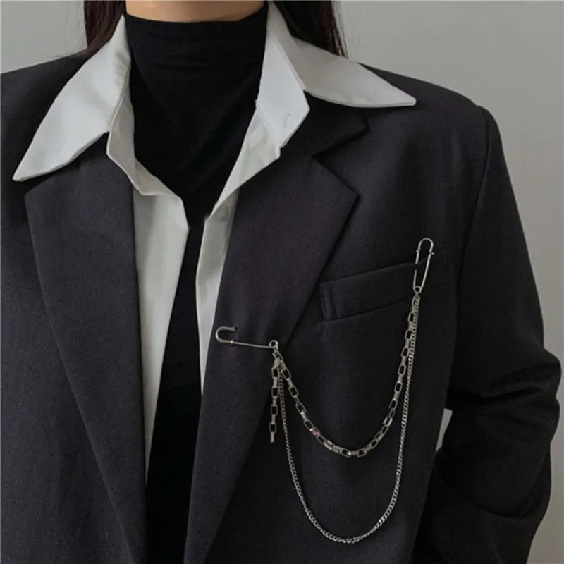 Luxury Fashion Pearl Flower Metal Key Brooch Women Men