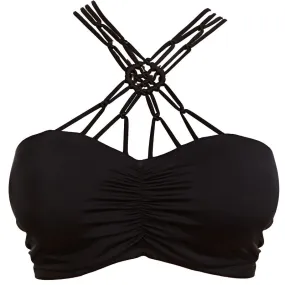 Macrame Black Bandeau Bikini Top - Freya Swim