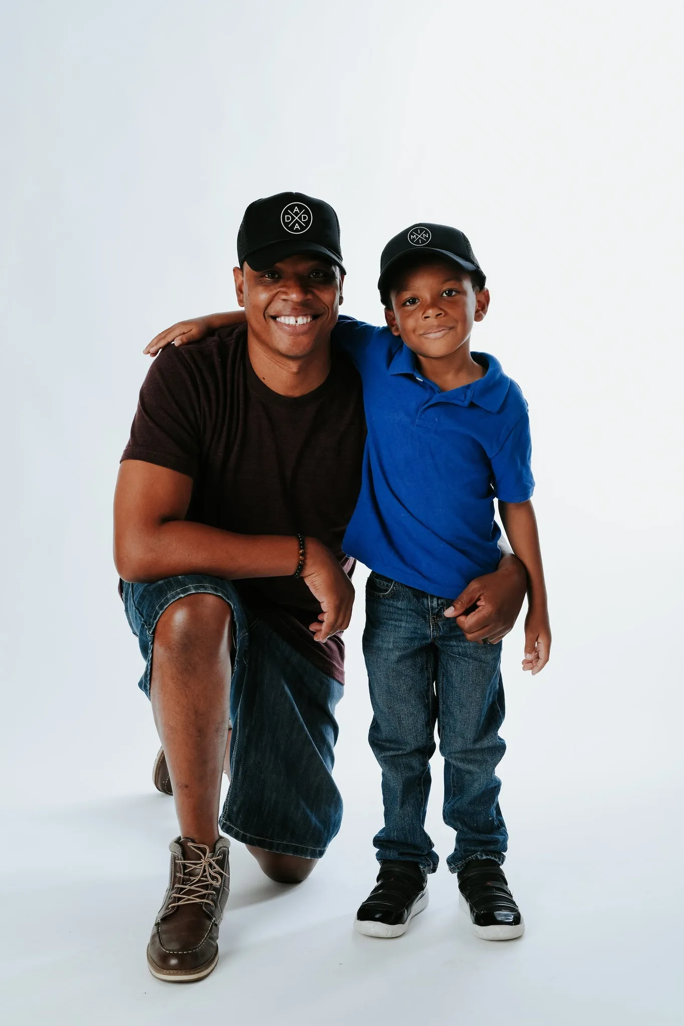 Mama, Dada, Baby X - Black Family Matching Truckers