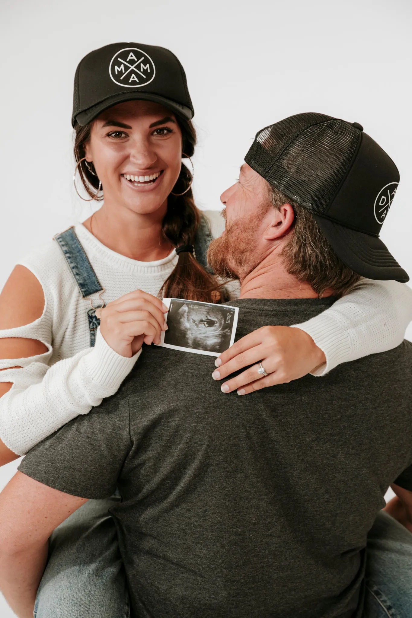 Mama, Dada, Baby X - Black Family Matching Truckers