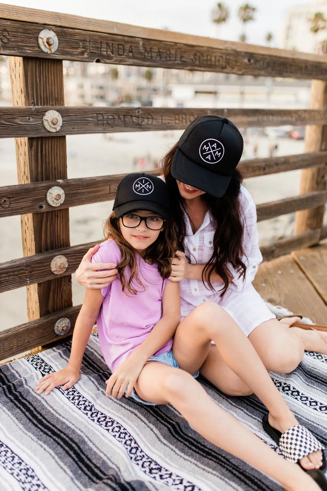 Mama, Dada, Baby X - Black Family Matching Truckers