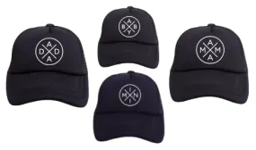 Mama, Dada, Baby X - Black Family Matching Truckers