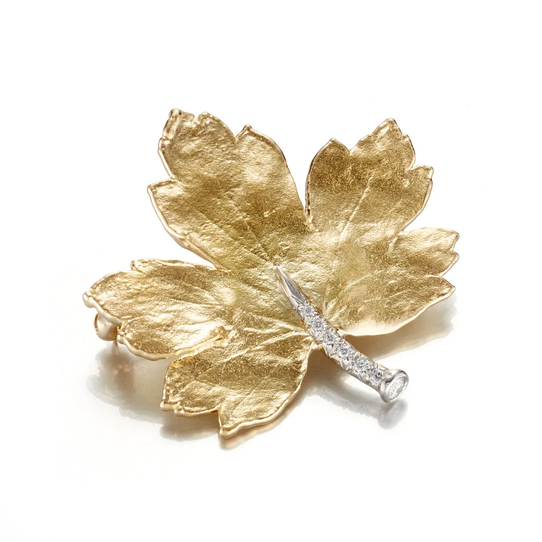 Maple Leaf & Diamond Brooch