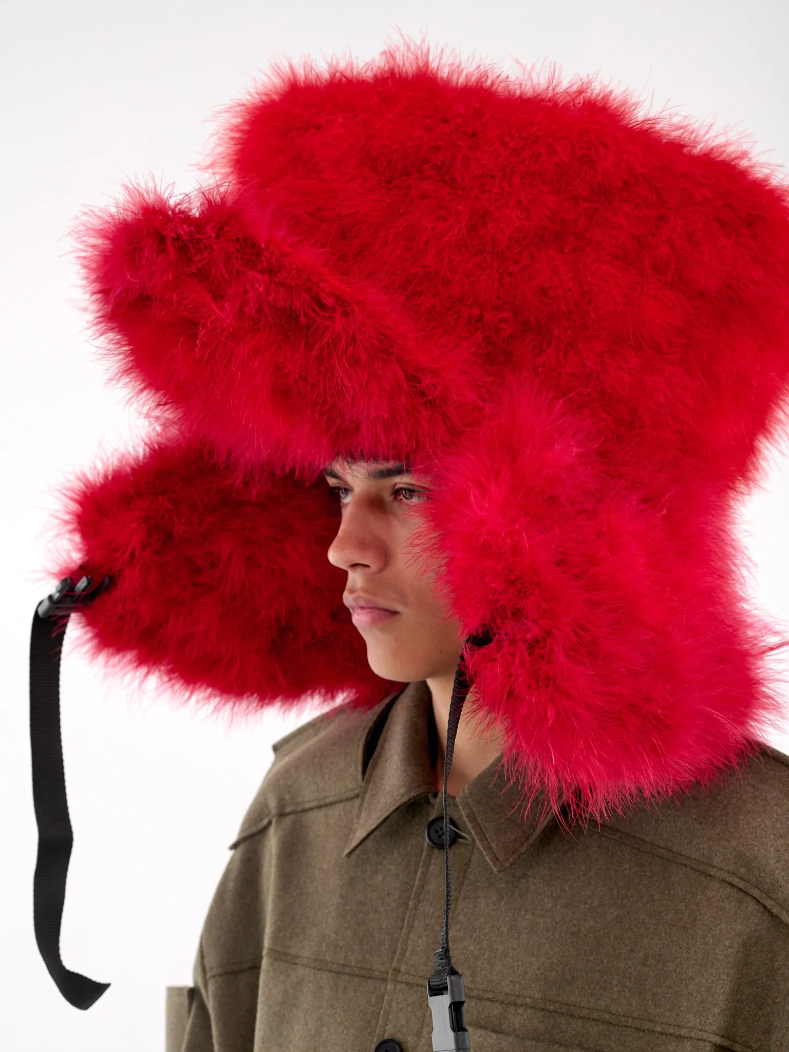 Marabou Trapper Hat (WVB-GIANT-MARABOU-TRAPPER-RED)