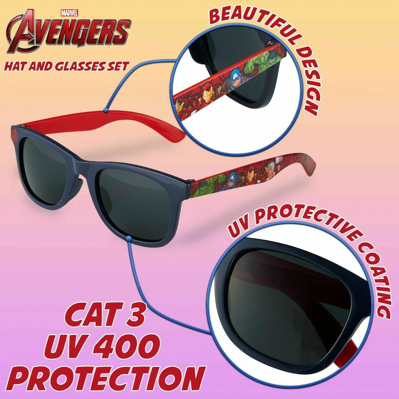 MARVEL Baseball Cap, Spiderman Sunglasses & Boys Caps, Kids Sunglasses & Sun Hat