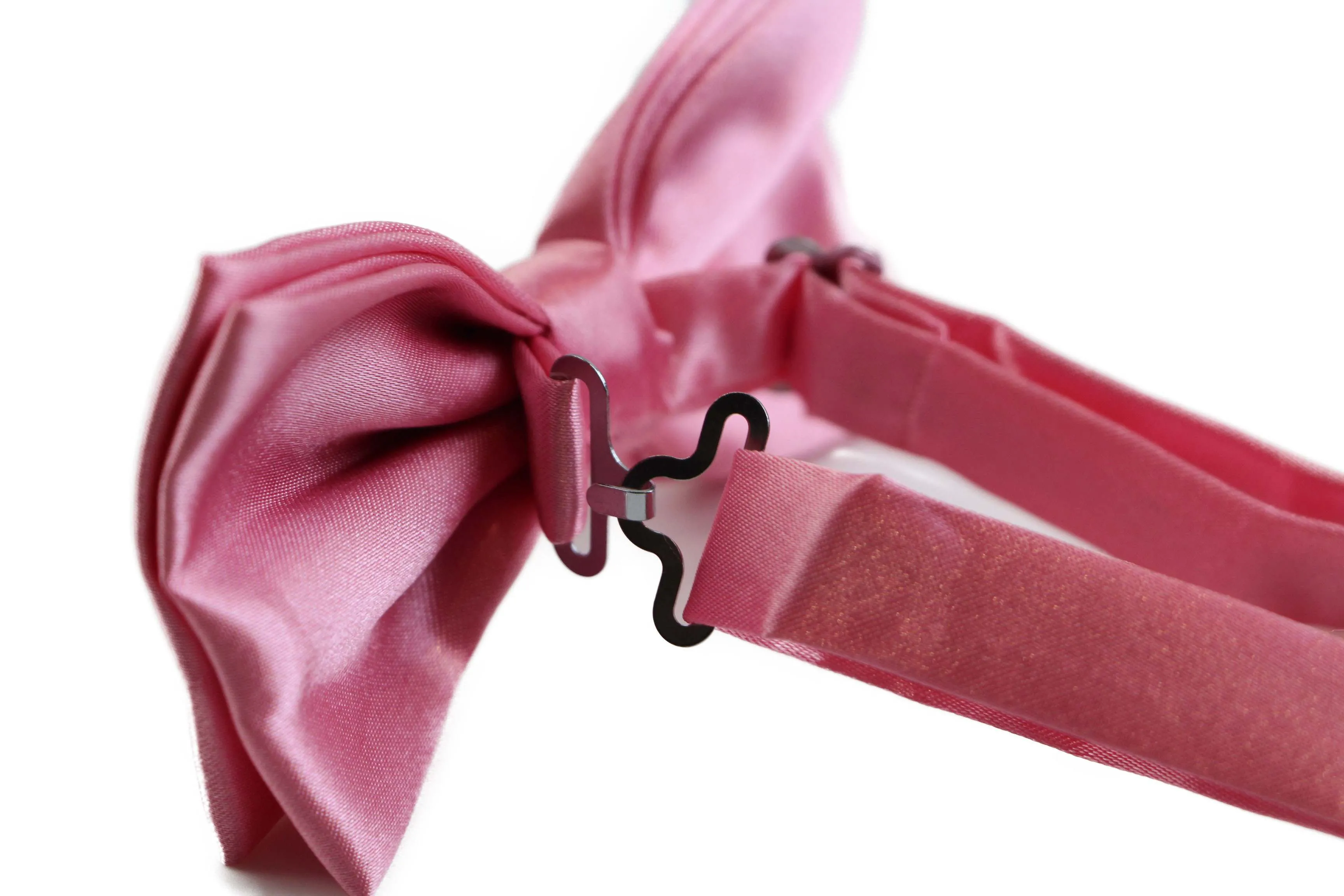 Mens Pink Solid Plain Colour Bow Tie