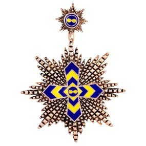 Multicolor Interlocking Cross Unisex Brooch