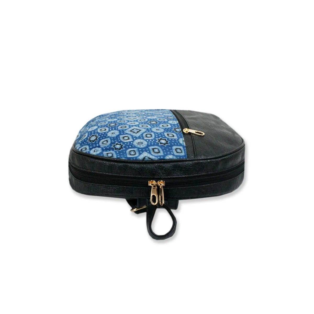 Navy Dessert Block-printed Backpack